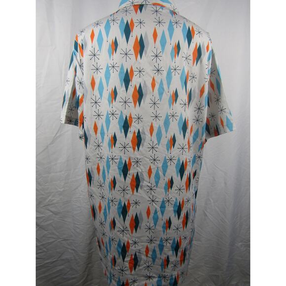 Misslook Retro Rockabilly Atomic Starburst Camp Shirt Size Medium - Picture 3 of 9